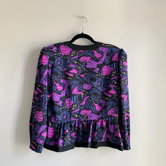 80’s Vintage Ruffle Waist Blouse - Picture 7 of 7